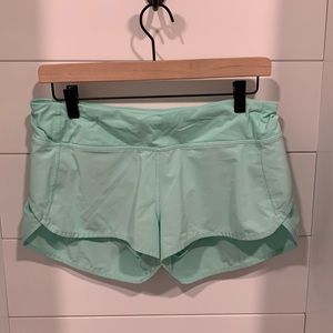 Light teal lululemon speed shorts